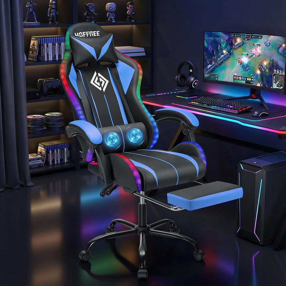 LED Gaming Chair with Massage  - Massage 评论和价格
